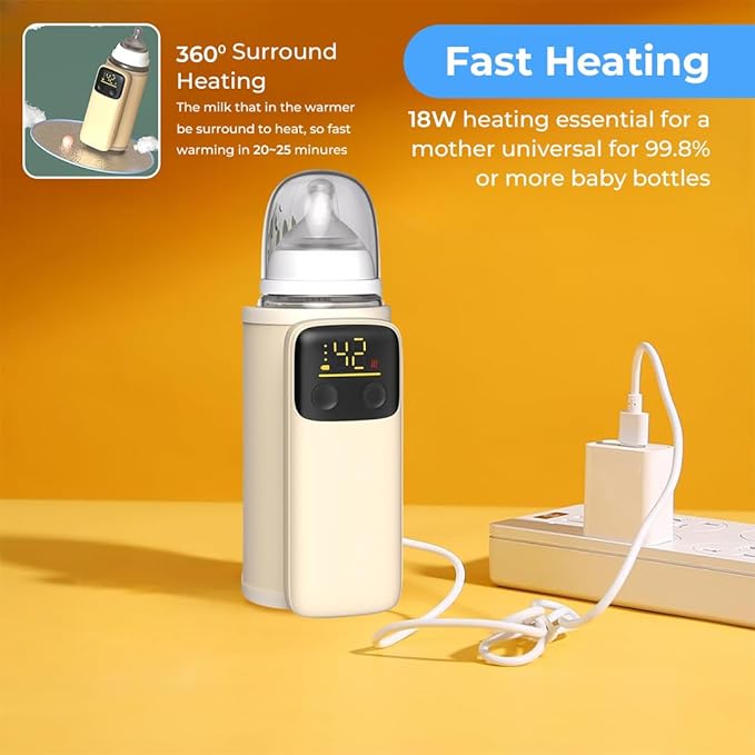 Portable Baby Bottle Warmer for Breastmilk & Formula – Fast Heating
