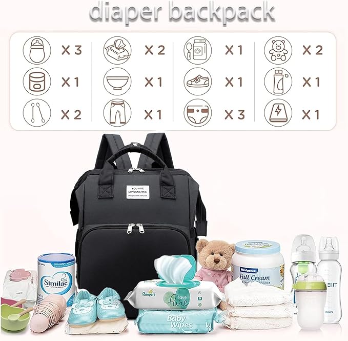 Diaper Bag Backpack, Multifunction Travel Baby Changing Bag