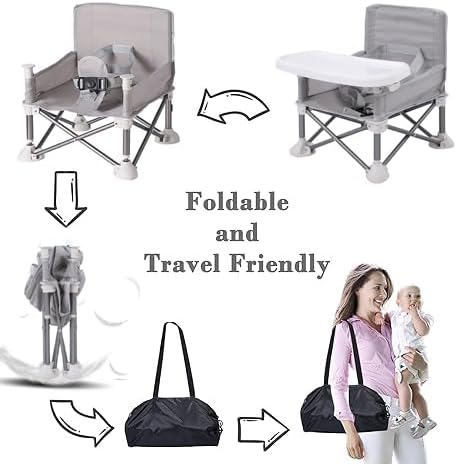 Baby Travel Booster Seat, Compact Toddler Feeding Chair