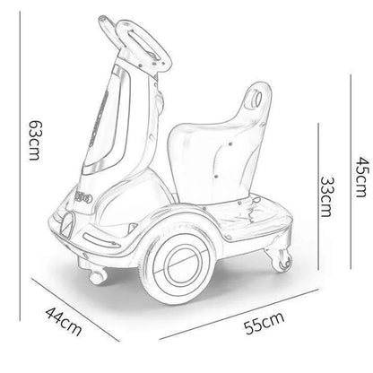 Children rotating electric motorcycle