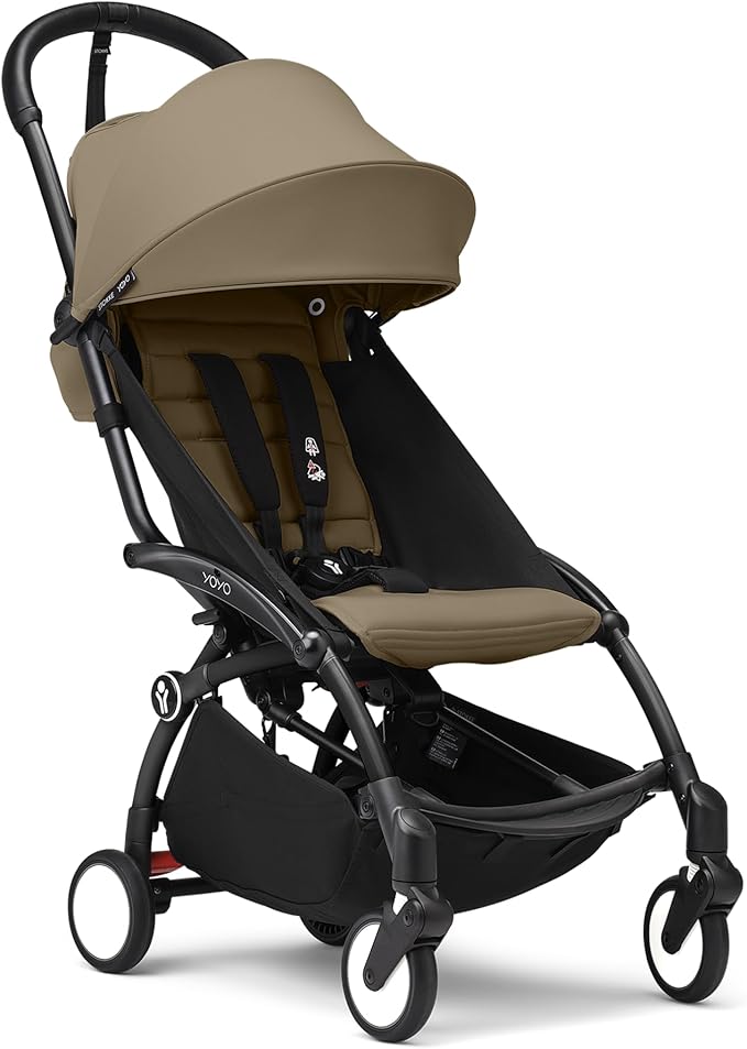 Stroller from 6 Mths - Black Frame + Seat Cushion + Canopy