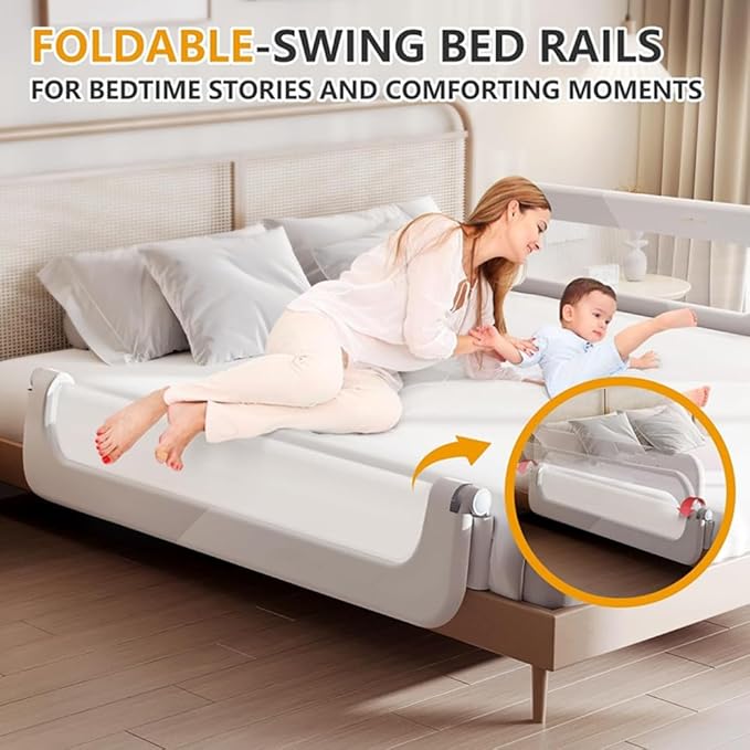 Baby Bed Rails Guard - Foldable Toddler Bed Rail