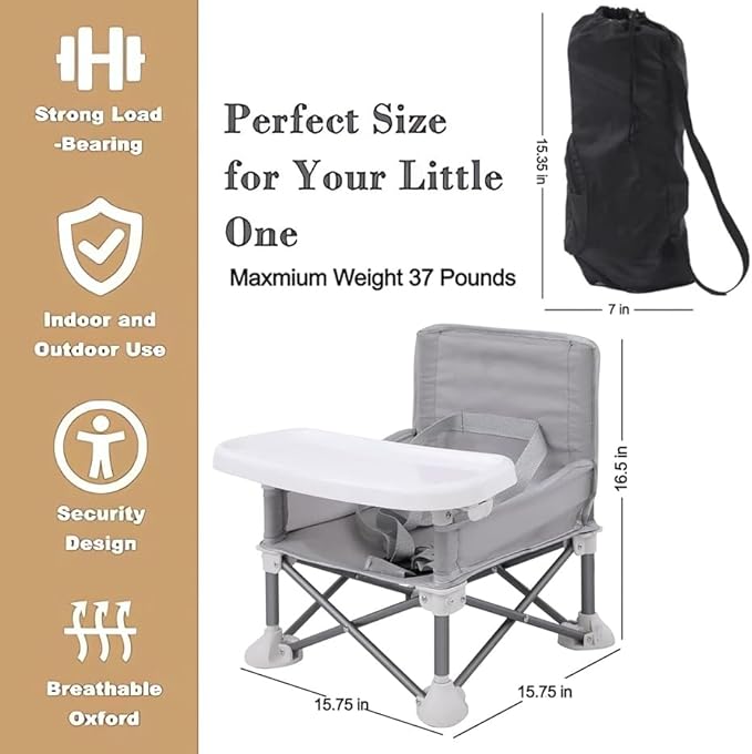 Baby Travel Booster Seat, Compact Toddler Feeding Chair