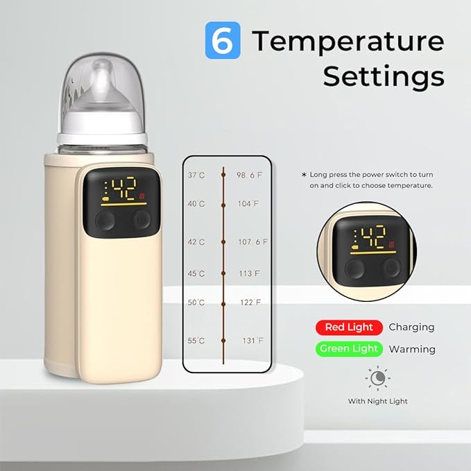 Portable Baby Bottle Warmer for Breastmilk & Formula – Fast Heating