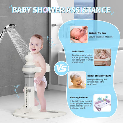 Adjustable Baby Shower Stand with Anti-Slip Base