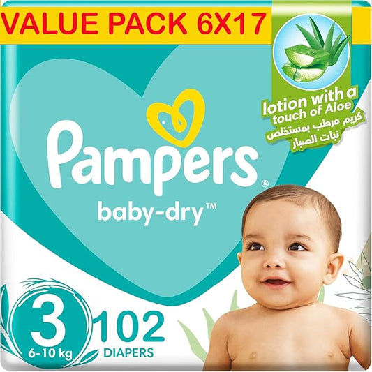 Pampers Baby-Dry - Size 3, 6-10kg, 102 Count