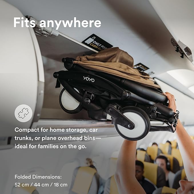 Stroller from 6 Mths - Black Frame + Seat Cushion + Canopy