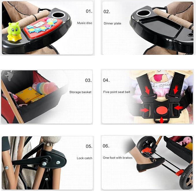 Lightweight Travel Stroller, Foldable Baby Stroller