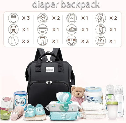 Diaper Bag Backpack, Multifunction Travel Baby Changing Bag