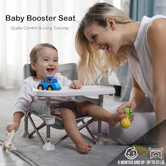 Baby Travel Booster Seat, Compact Toddler Feeding Chair