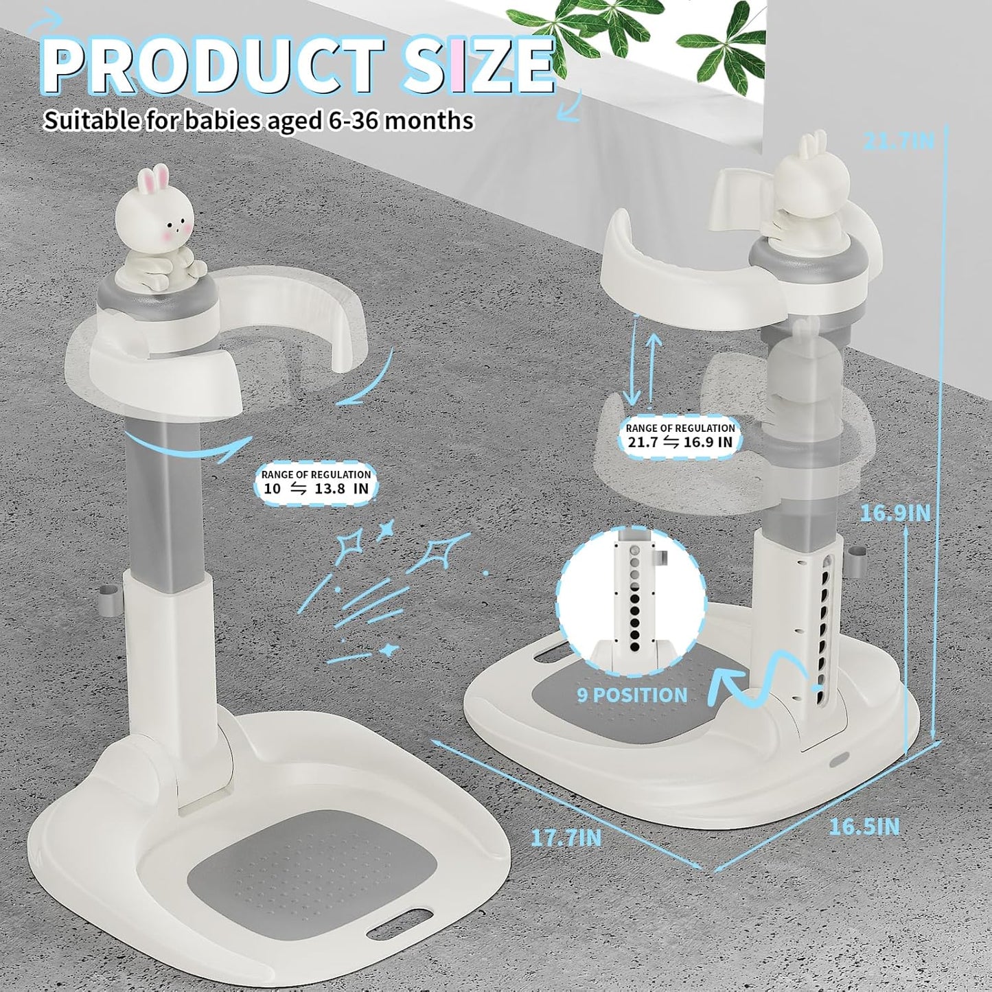 Adjustable Baby Shower Stand with Anti-Slip Base