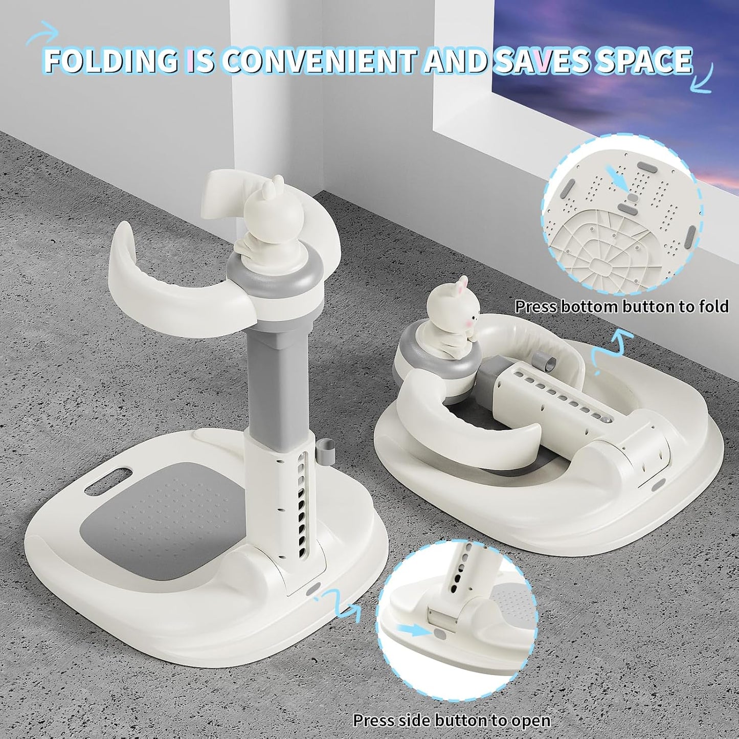 Adjustable Baby Shower Stand with Anti-Slip Base