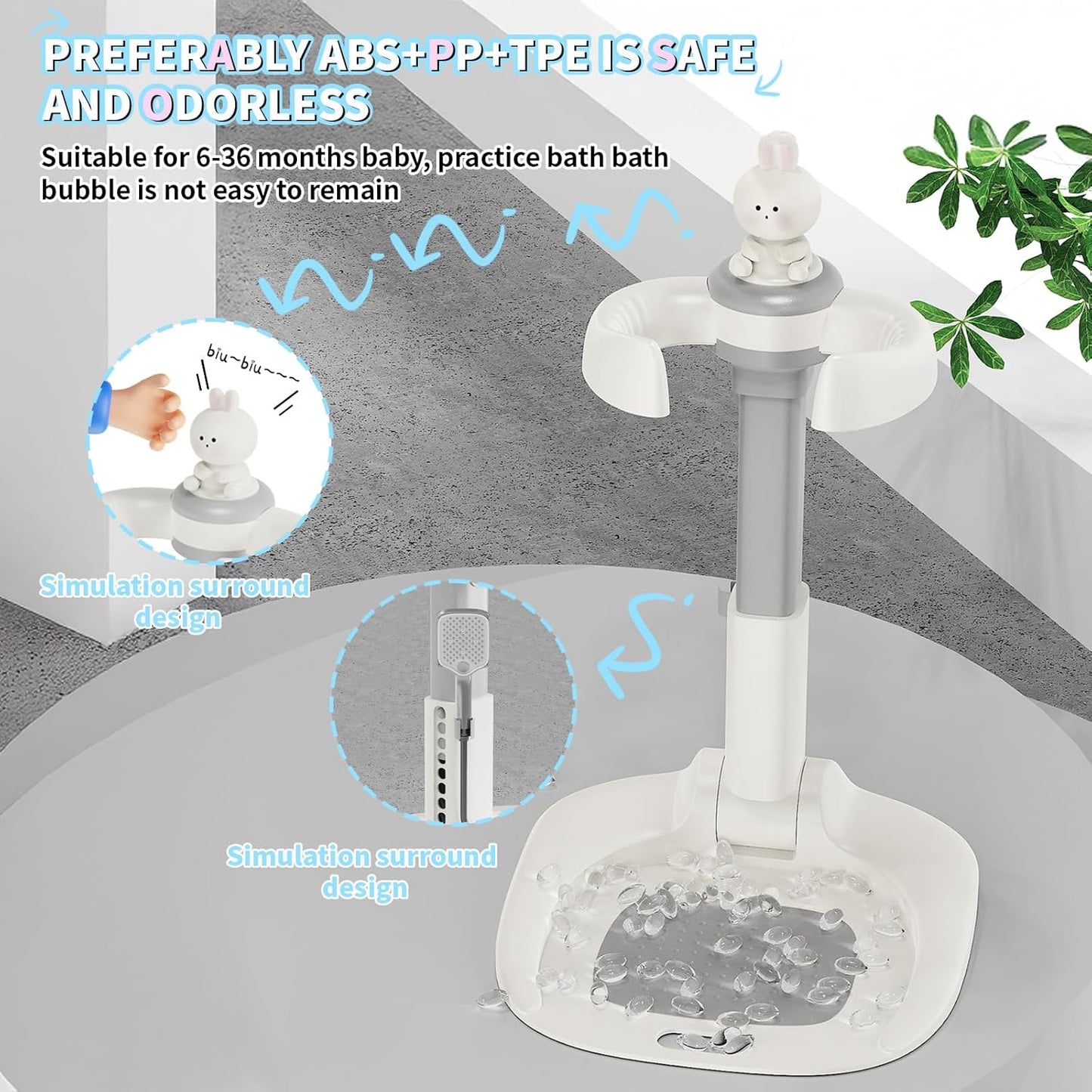 Adjustable Baby Shower Stand with Anti-Slip Base