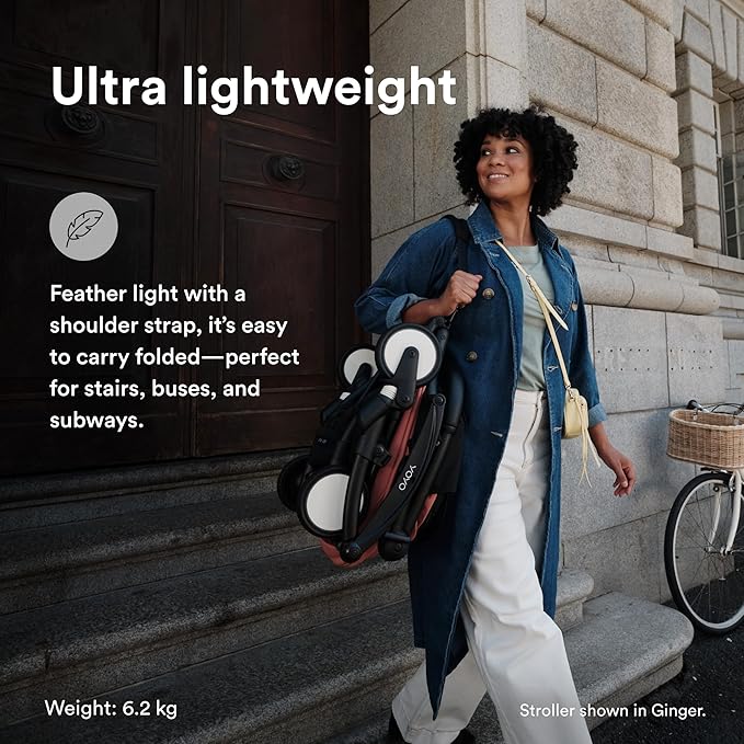 Stroller from 6 Mths - Black Frame + Seat Cushion + Canopy